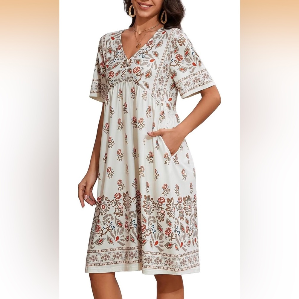Floral Print V-Neck Dress